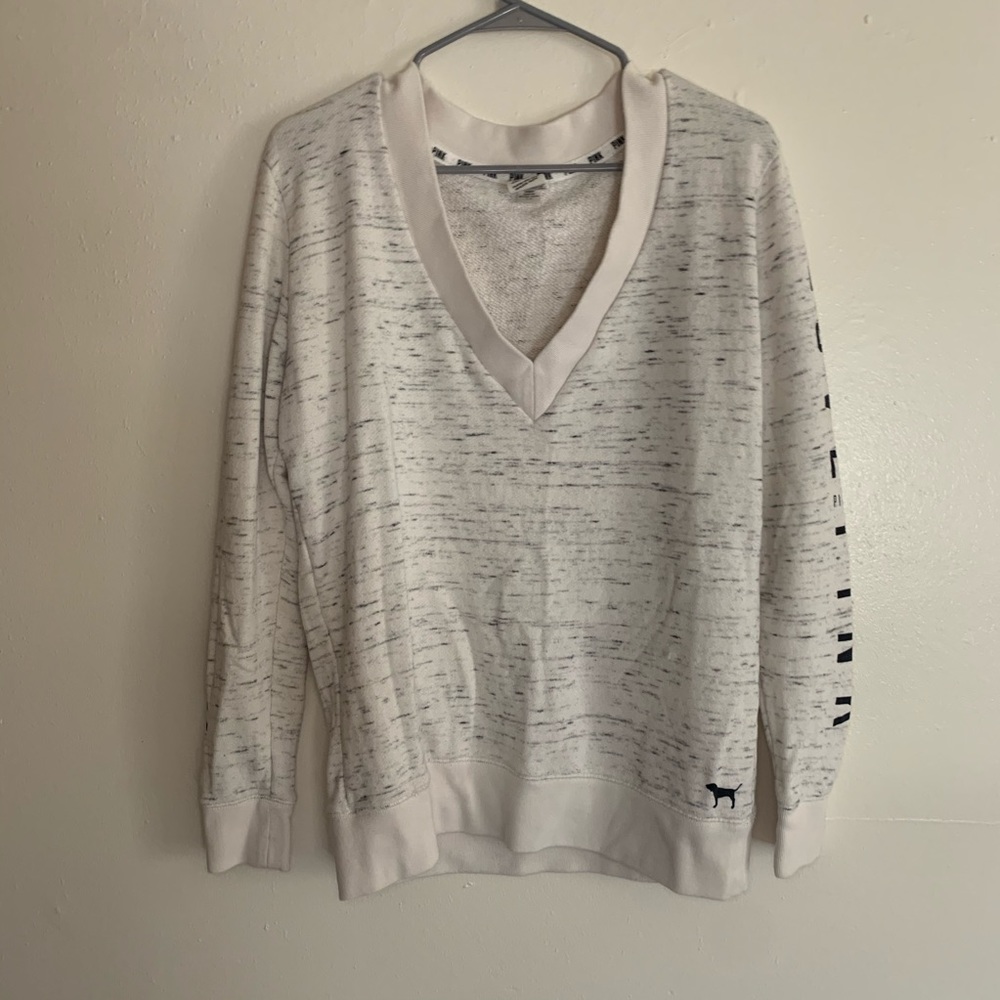 VS PINK Heather Grey and Cream V-Neck Jumper!